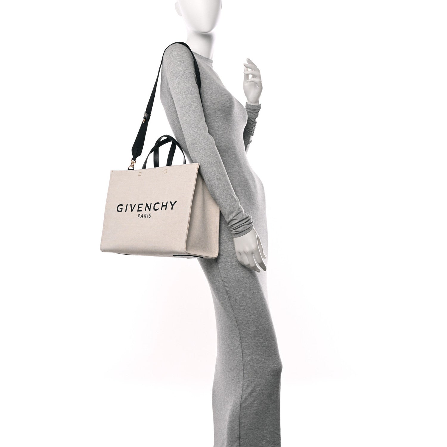 Givenchy Canvas Medium Tote Beige Black 2 of 12