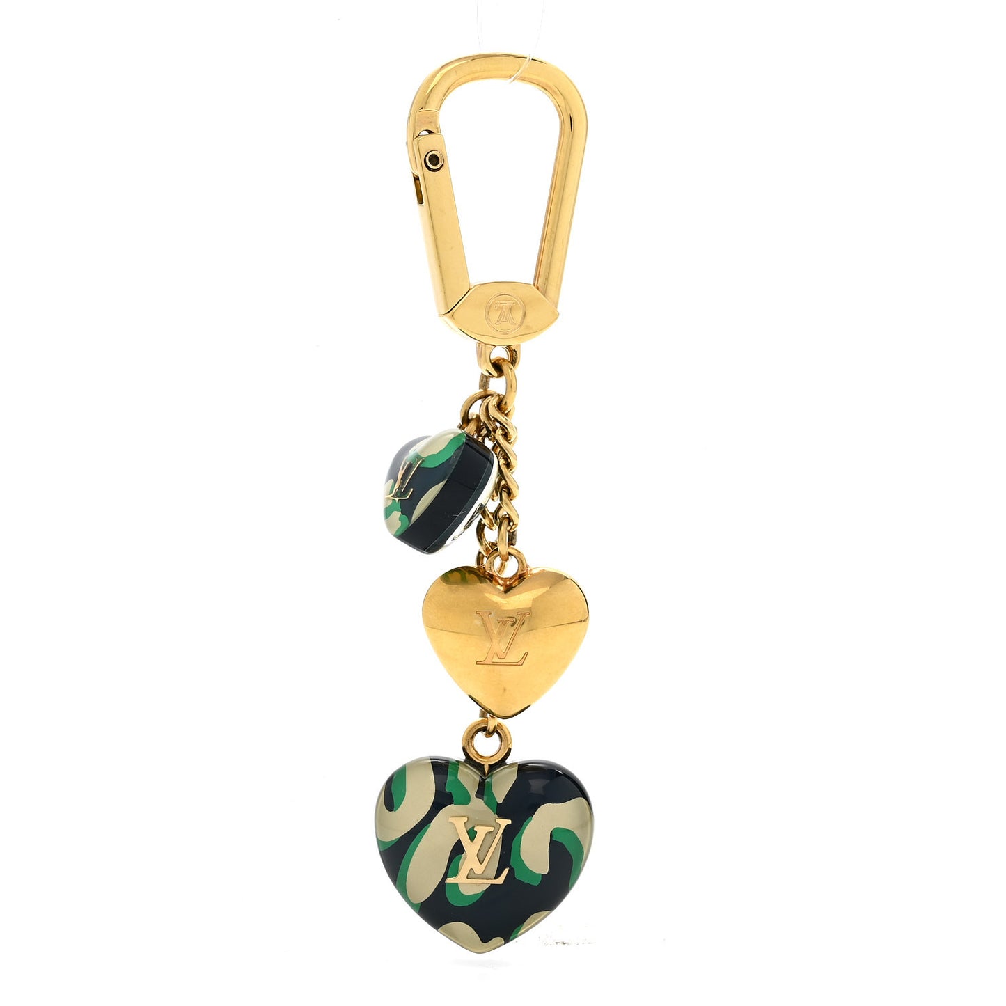 Leopard Heart Bag Charm Key Holder Blue Infini