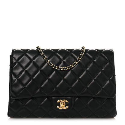 Chanel Lambskin Quilted Clutch with Chain Flap Black 1 of 11