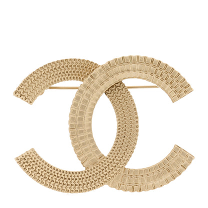 Chanel Metal Chain Quilted CC Brooch Gold 1 of 3