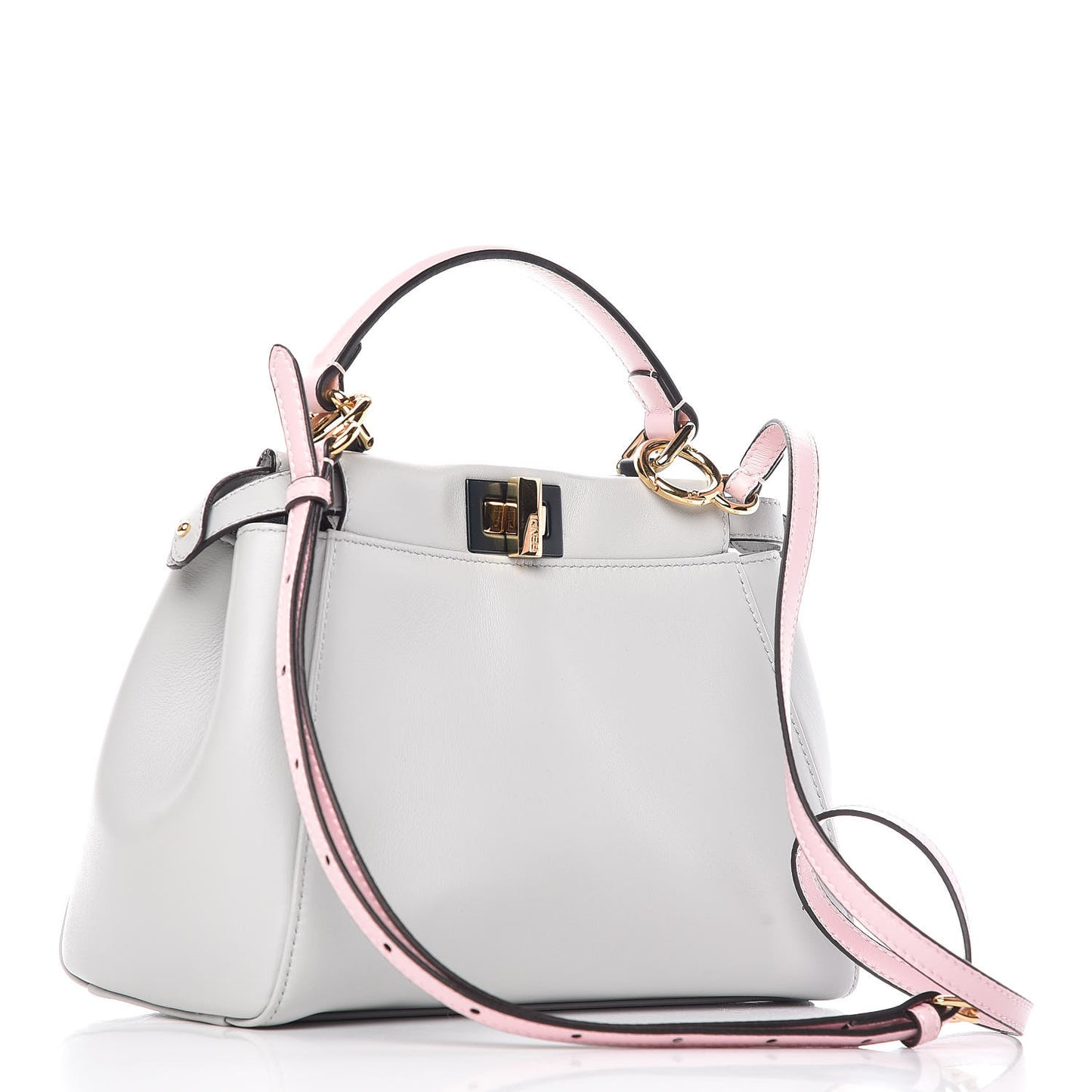 Nappa Colorblock Mini Peekaboo Iconic Satchel Grigio Perla Peonia Alga