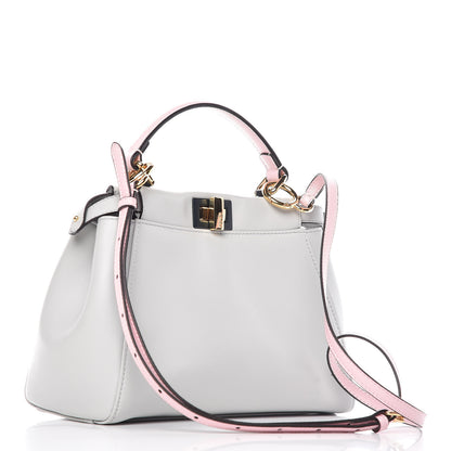 Fendi Nappa Colorblock Mini Peekaboo Iconic Satchel Grigio Perla Peonia Alga 3 of 10