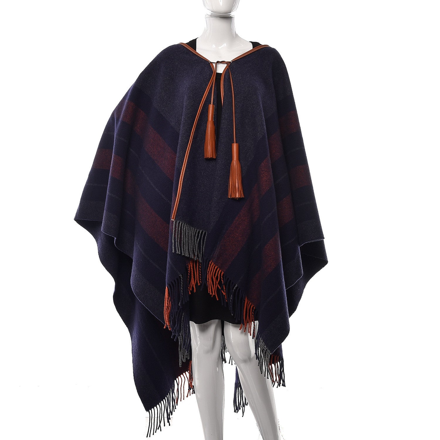 Hermes Merino Wool Cashmere Rocabar Poncho Gris 2 of 6