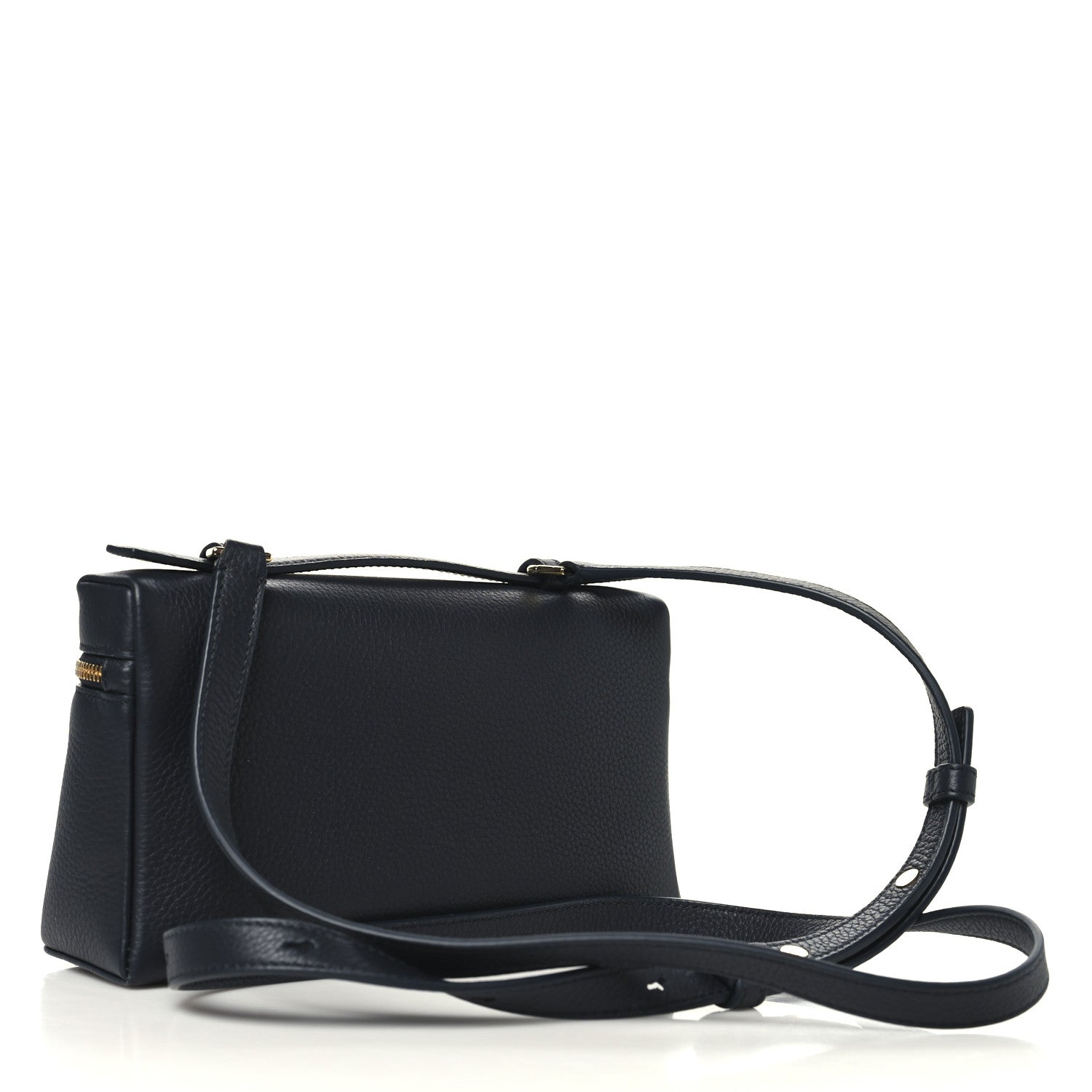 Loro Piana Grained Calfskin L19 Extra Pocket Pouch Navy Blue 3 of 10