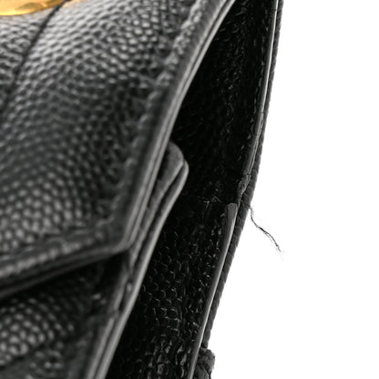 Saint Laurent Grain De Poudre Textured Mixed Matelasse Large Triquilt Monogram Satchel Black 12 of 15