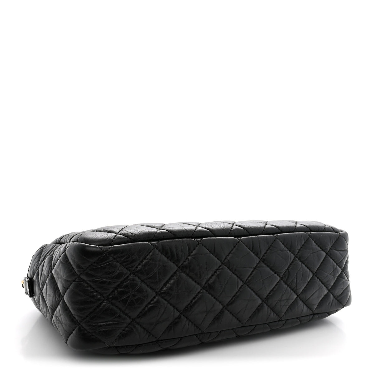 Aged Calfskin Quilted Medium Reissue Camera Case Black