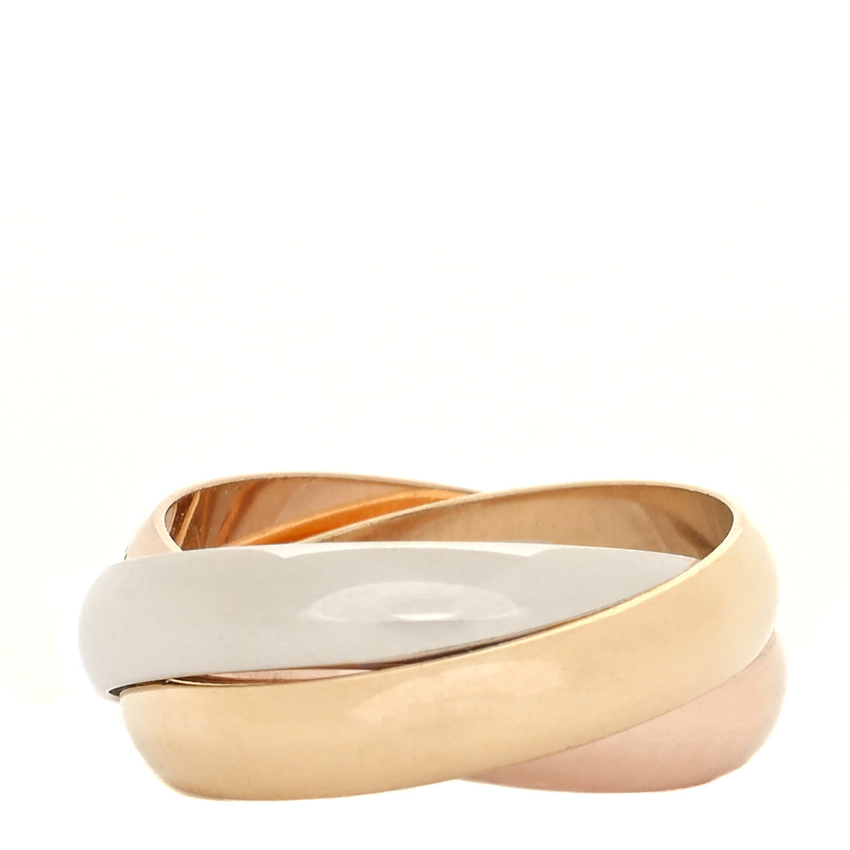 18K Pink Yellow White Gold Classic Les Must De Cartier Trinity Ring 48 4.5