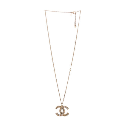 Chanel Crystal Enamel CC Necklace Light Gold 3 of 6