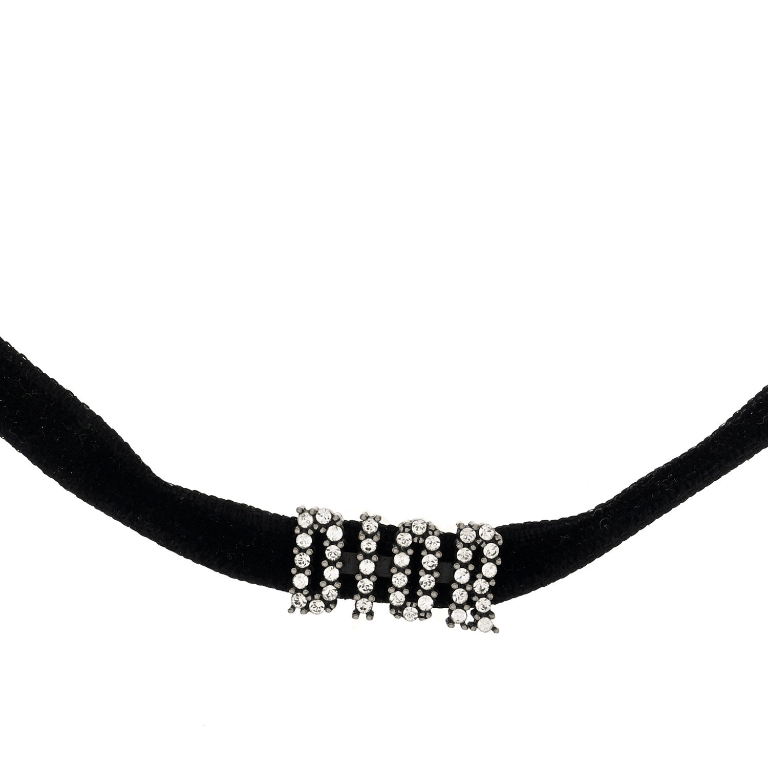 Christian Dior Velvet Crystal J’Adior Choker Necklace Black 1 of 4
