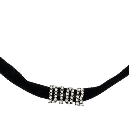 Christian Dior Velvet Crystal J’Adior Choker Necklace Black 1 of 4