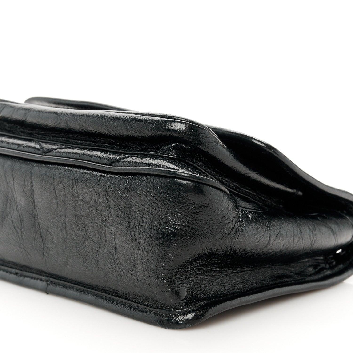Saint Laurent Crinkled Calfskin Matelasse Monogram Baby Niki Chain Satchel Black 11 of 11