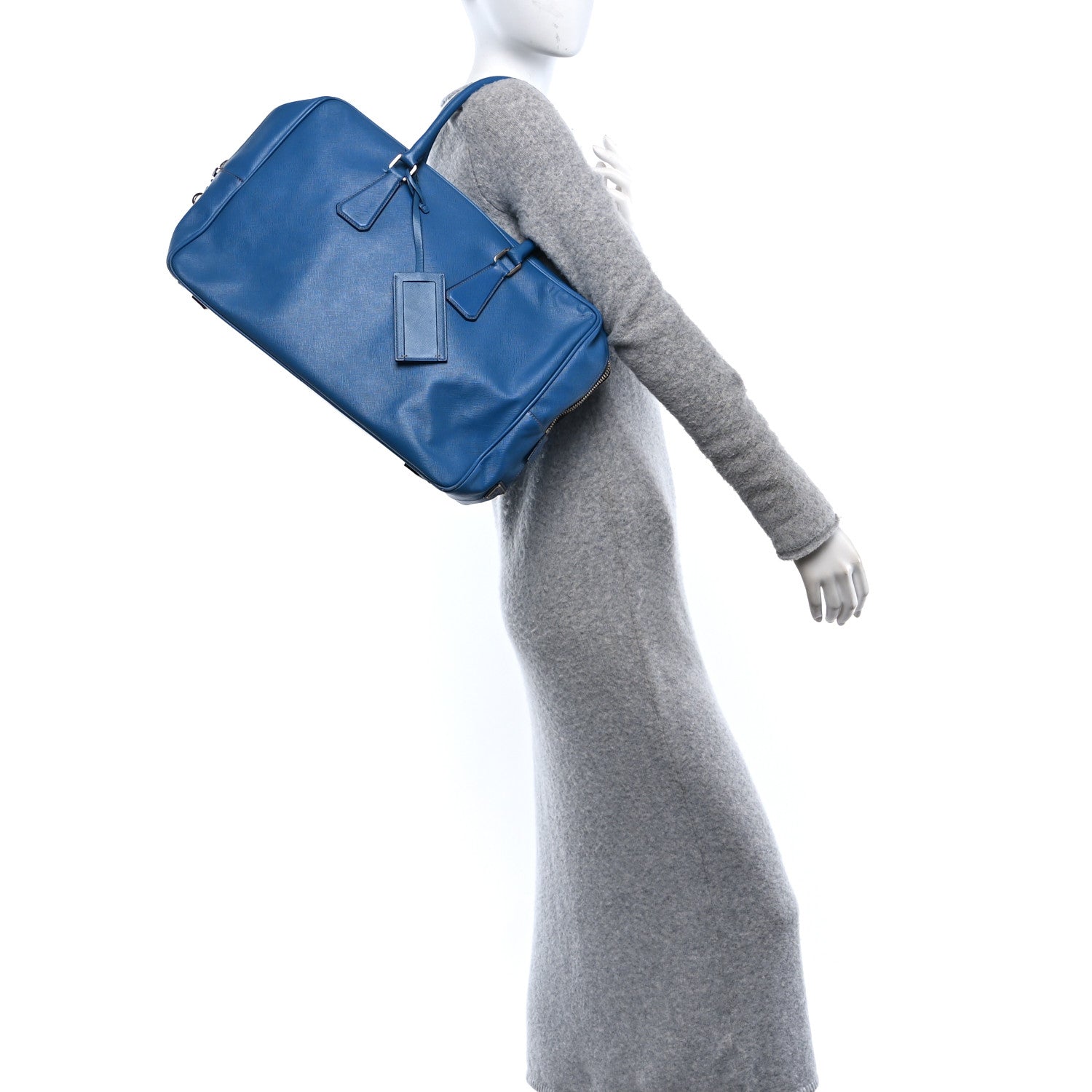 Prada Saffiano Briefcase Cobalto 2 of 10