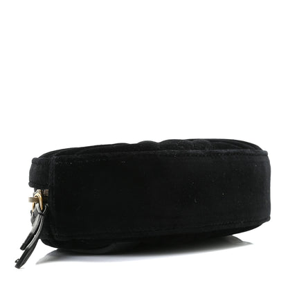 Gucci Velvet Matelasse GG Marmont Belt Bag 85 34 Black 4 of 9