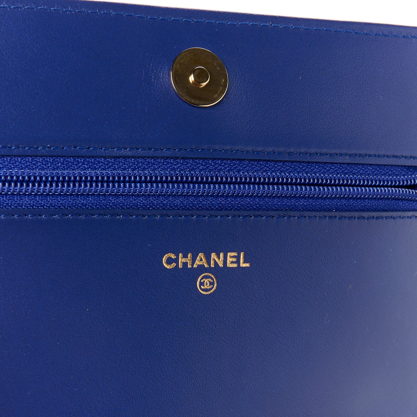 Caviar Quilted Boy Wallet On Chain WOC Blue