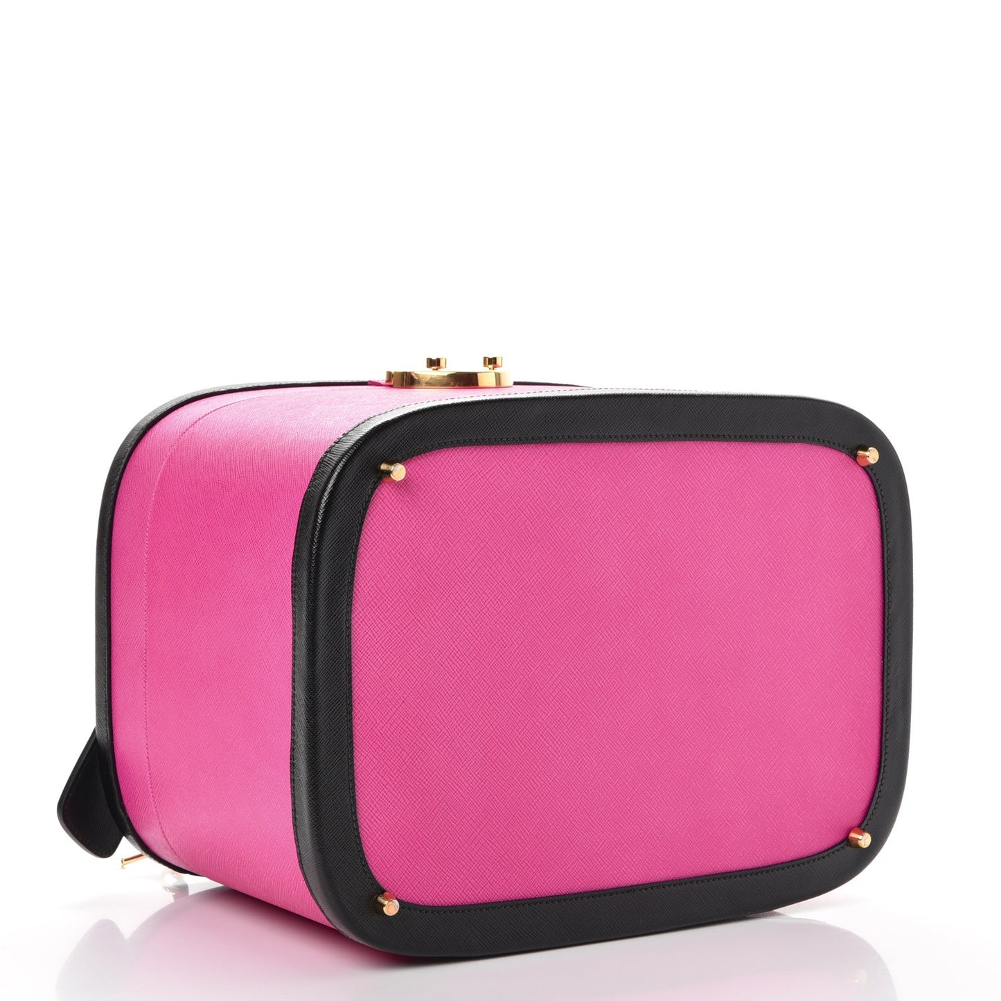 Saffiano Cosmetic Train Case Fuxia