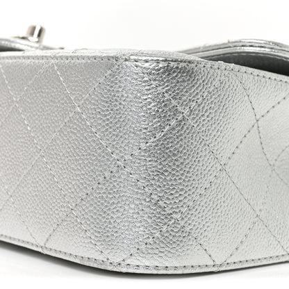Chanel Metallic Caviar Quilted Medium CC Slide Flap Silver Silver 10 of 11