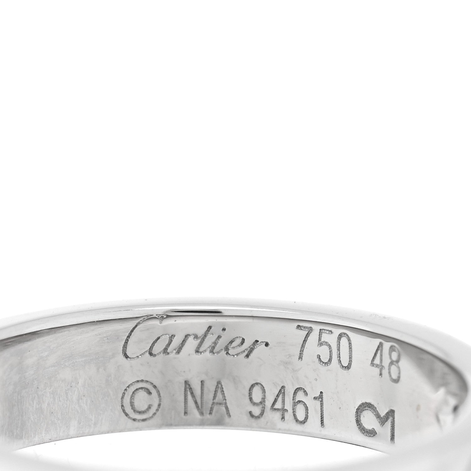 Cartier 18K White Gold Diamond 4mm LOVE Wedding Band Ring 48 4.5 4 of 4