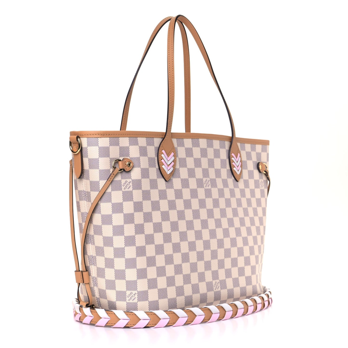 Damier Azur Braided Neverfull MM Pink