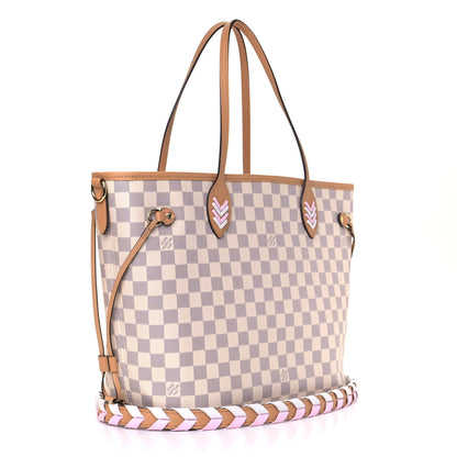 Louis Vuitton Damier Azur Braided Neverfull MM Pink 2 of 5