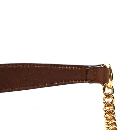 Gucci GG Supreme Monogram Cuoio Toscano Mini Chain Shoulder Bag Beige Ebony Cuir 11 of 12