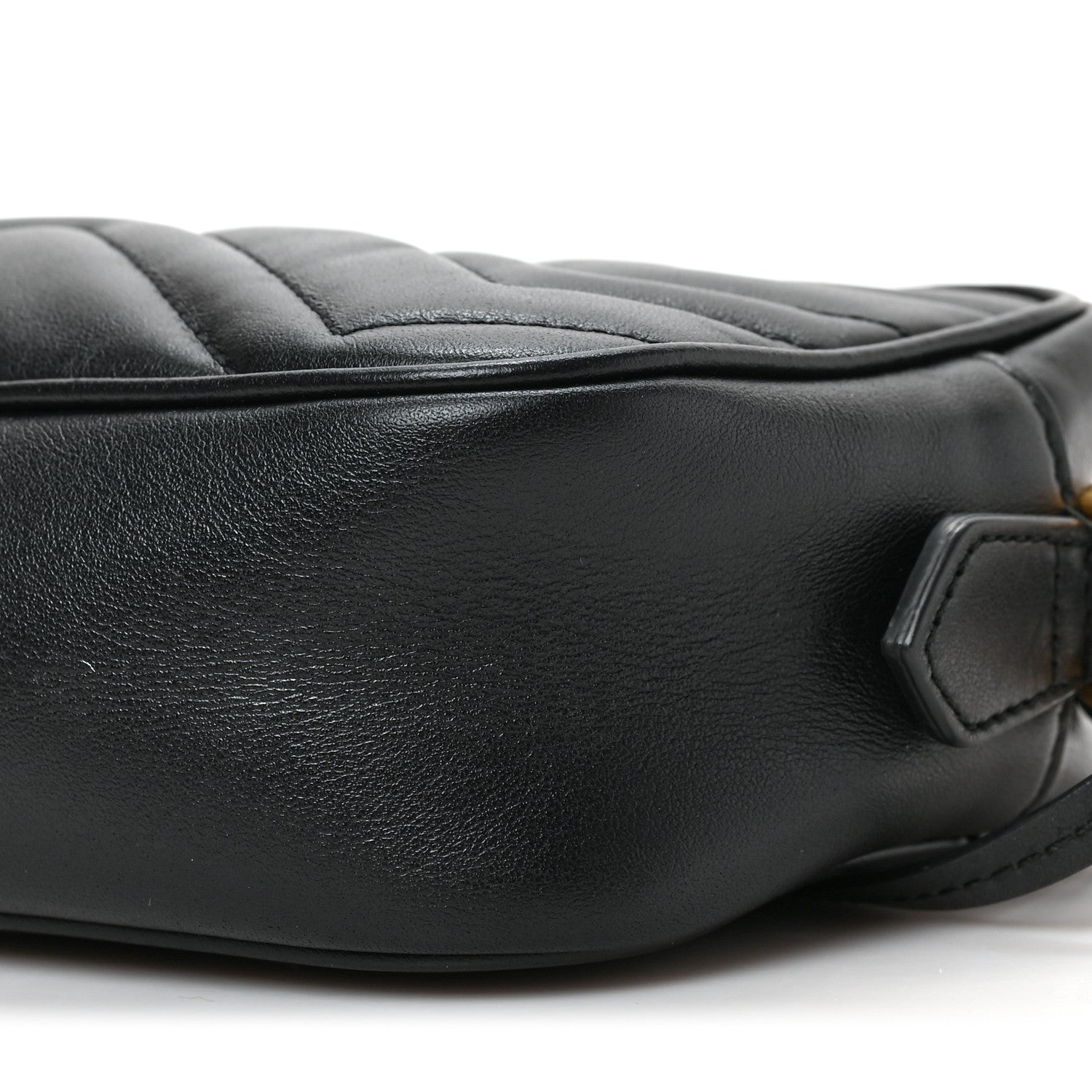 Gucci Calfskin Matelasse Mini GG Marmont Chain Shoulder Bag Black 9 of 9
