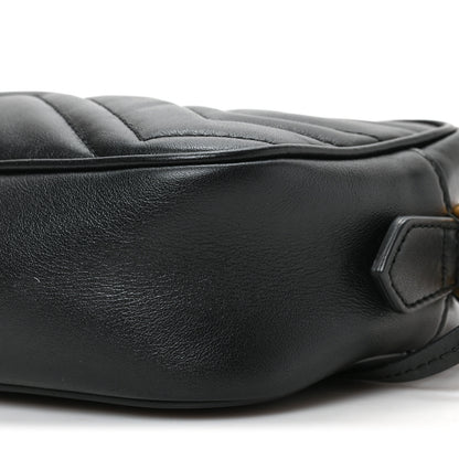 Gucci Calfskin Matelasse Mini GG Marmont Chain Shoulder Bag Black 9 of 9