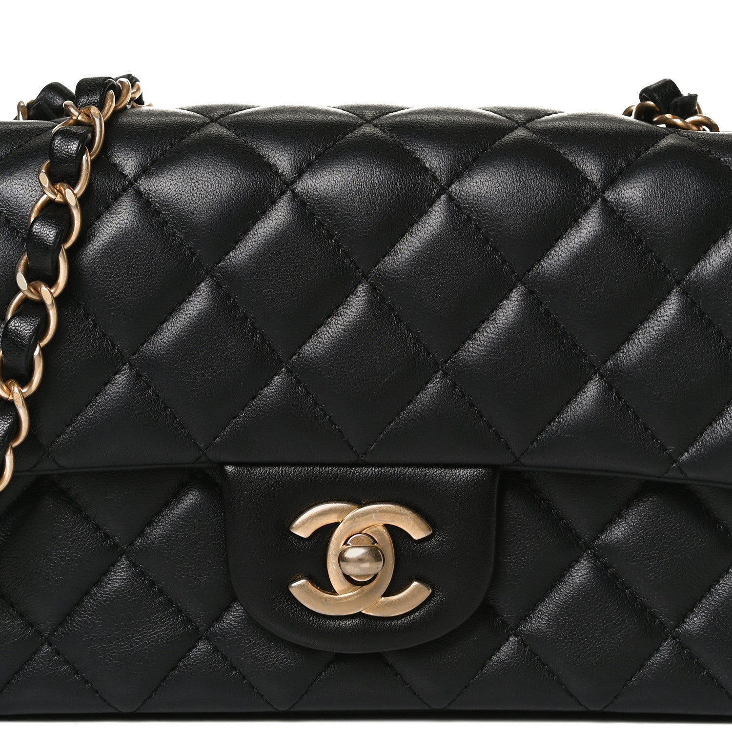 Chanel Lambskin Quilted Mini Rectangular Flap Black 7 of 12
