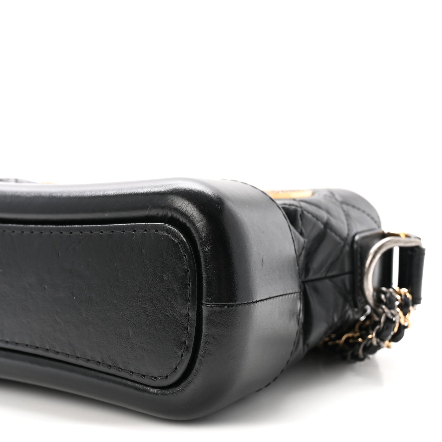 Chanel Aged Calfskin Quilted Charms Small Gabrielle Hobo Black 10 of 10