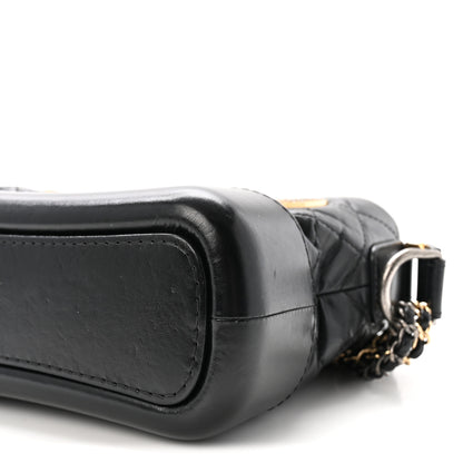 Chanel Aged Calfskin Quilted Charms Small Gabrielle Hobo Black 10 of 10