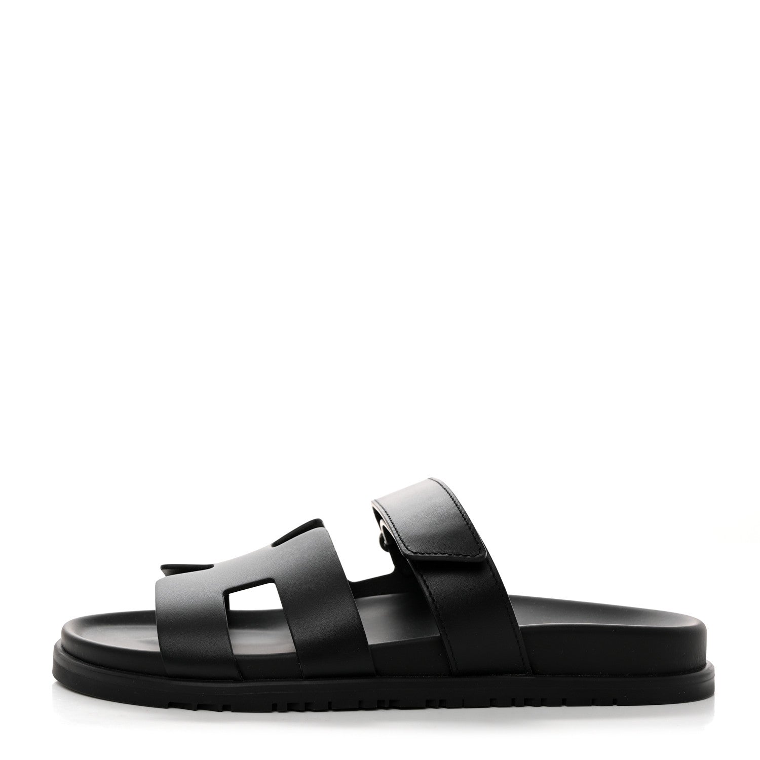 Hermes Calfskin Womens Chypre Sandals 41 Black 1 of 9