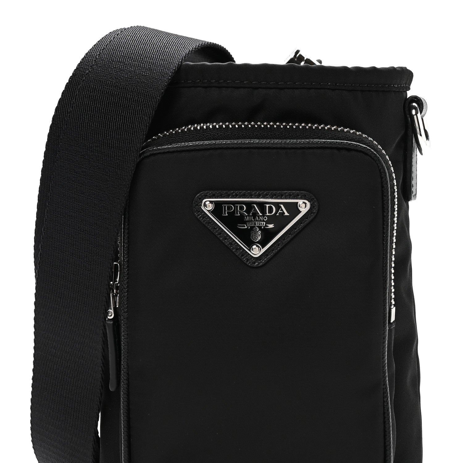 Prada Tessuto Nylon Saffiano Phone Case Crossbody Black 8 of 10