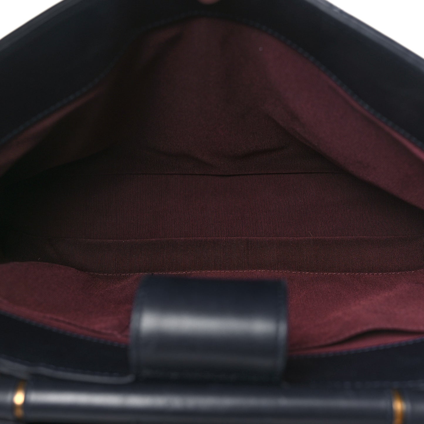 Calfskin Quilted Large Gold Bar Top Handle Tote Dark Navy Blue