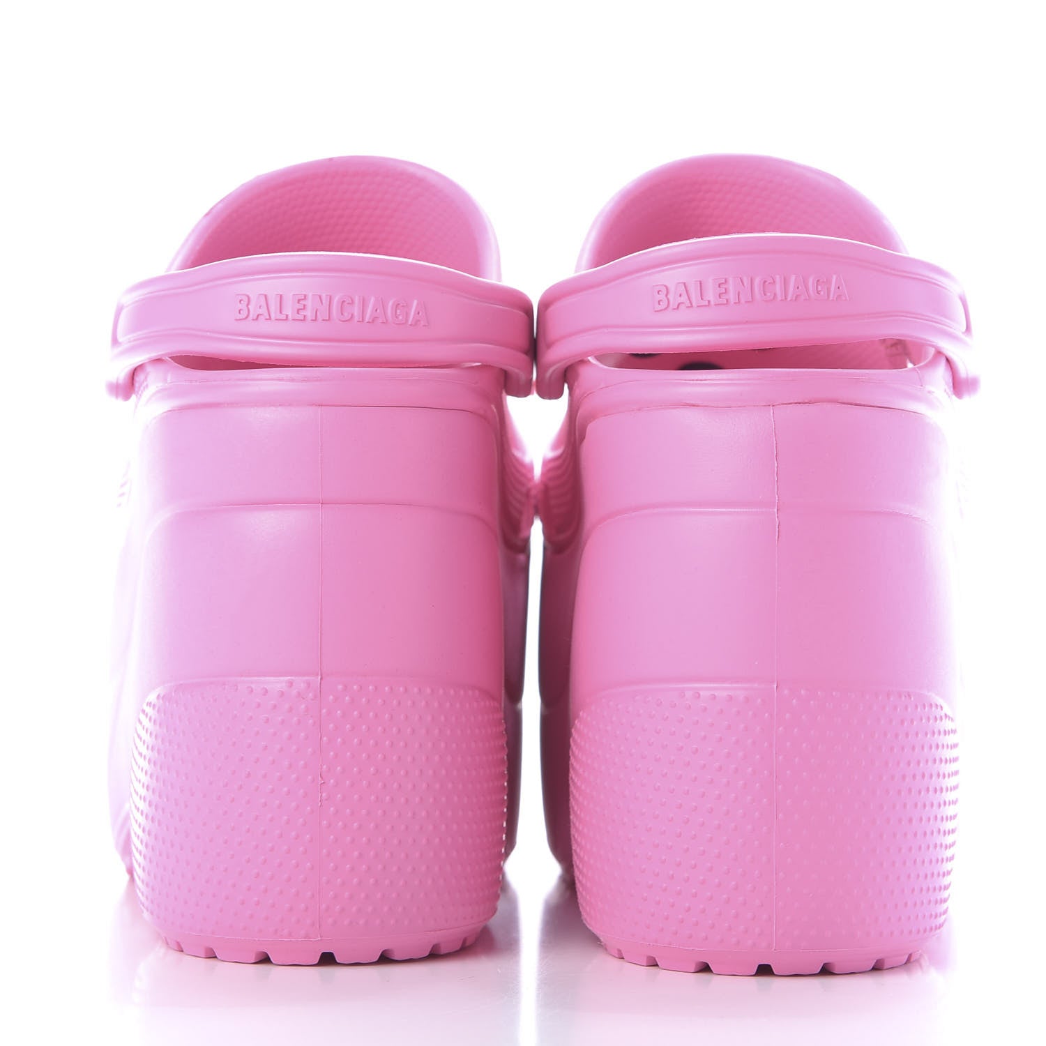 Balenciaga X CROCS Rubber Textured Womens Platform Sandals 36 Rose Bonbon 5 of 9