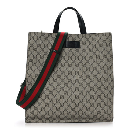 Gucci Soft GG Supreme Monogram Web Vertical Tote Black 1 of 9