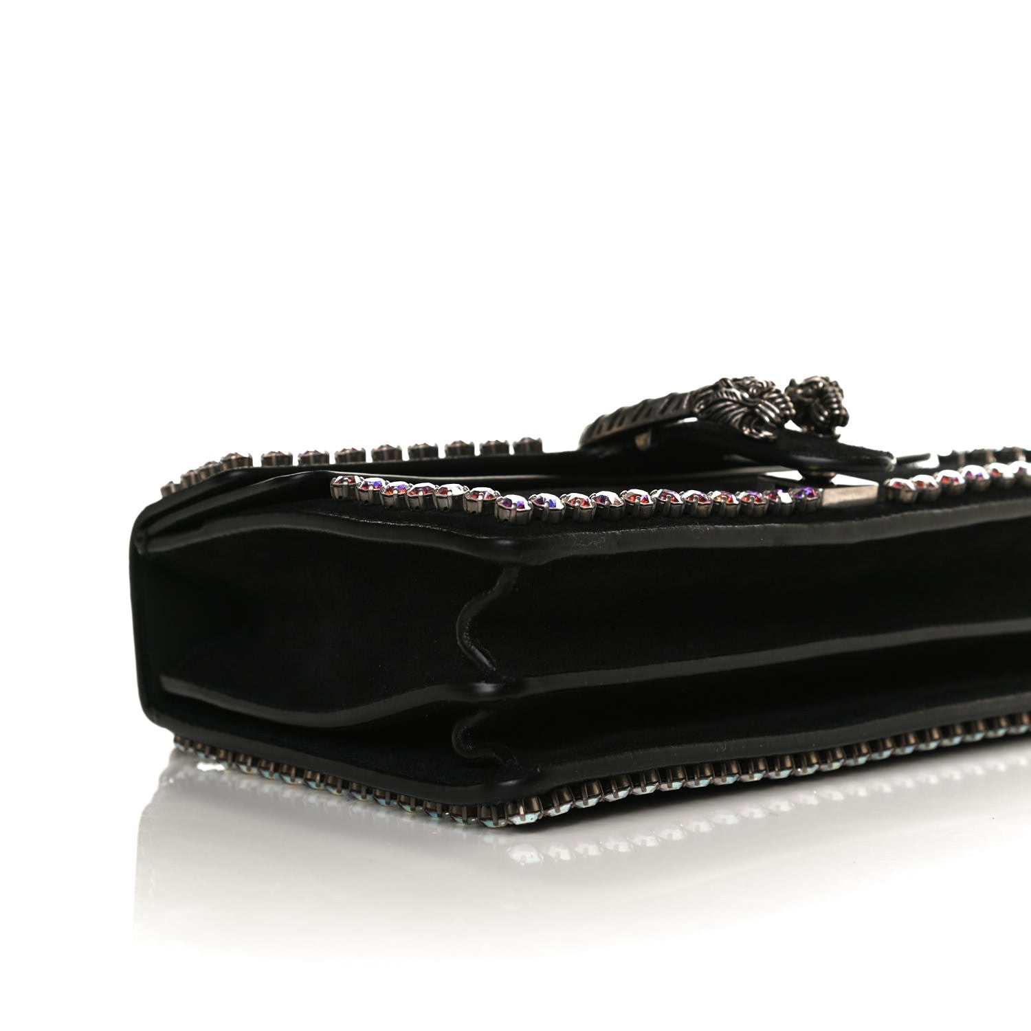 Gucci Suede Crystal Small Dionysus Shoulder Bag Black 10 of 14