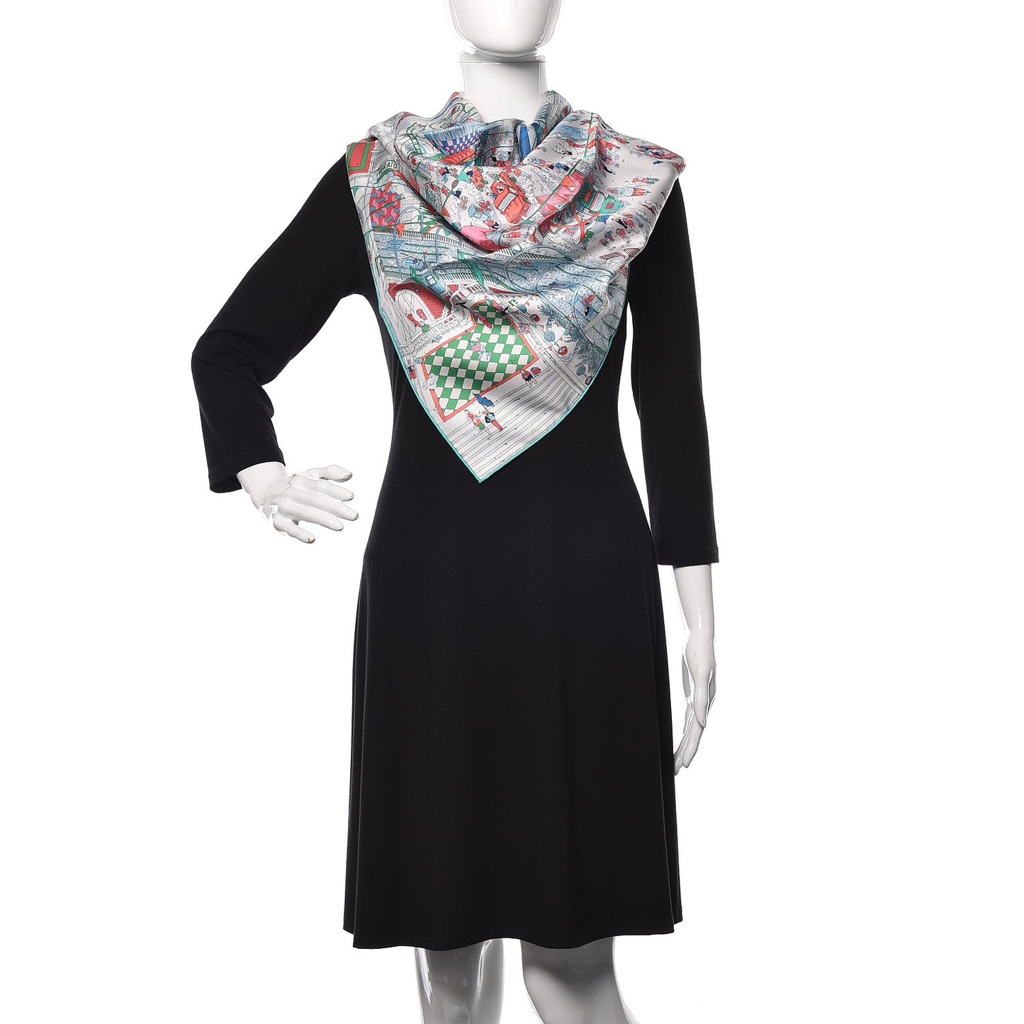 Silk Le Grand Prix du Faubourg Scarf 90 Bleu Rose Menthol