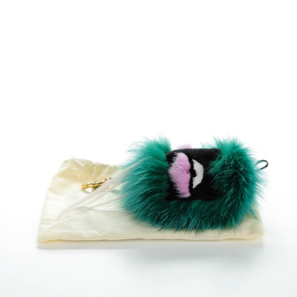 Fendi Fox Rabbit Goat Mink Fur Vitello Flamingo Minty Monster Bag Bug Charm Green Apple Multicolor 5 of 5
