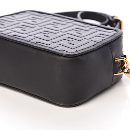 Fendi Vitello Century FF 1974 Embossed Mini Camera Case Black 9 of 10