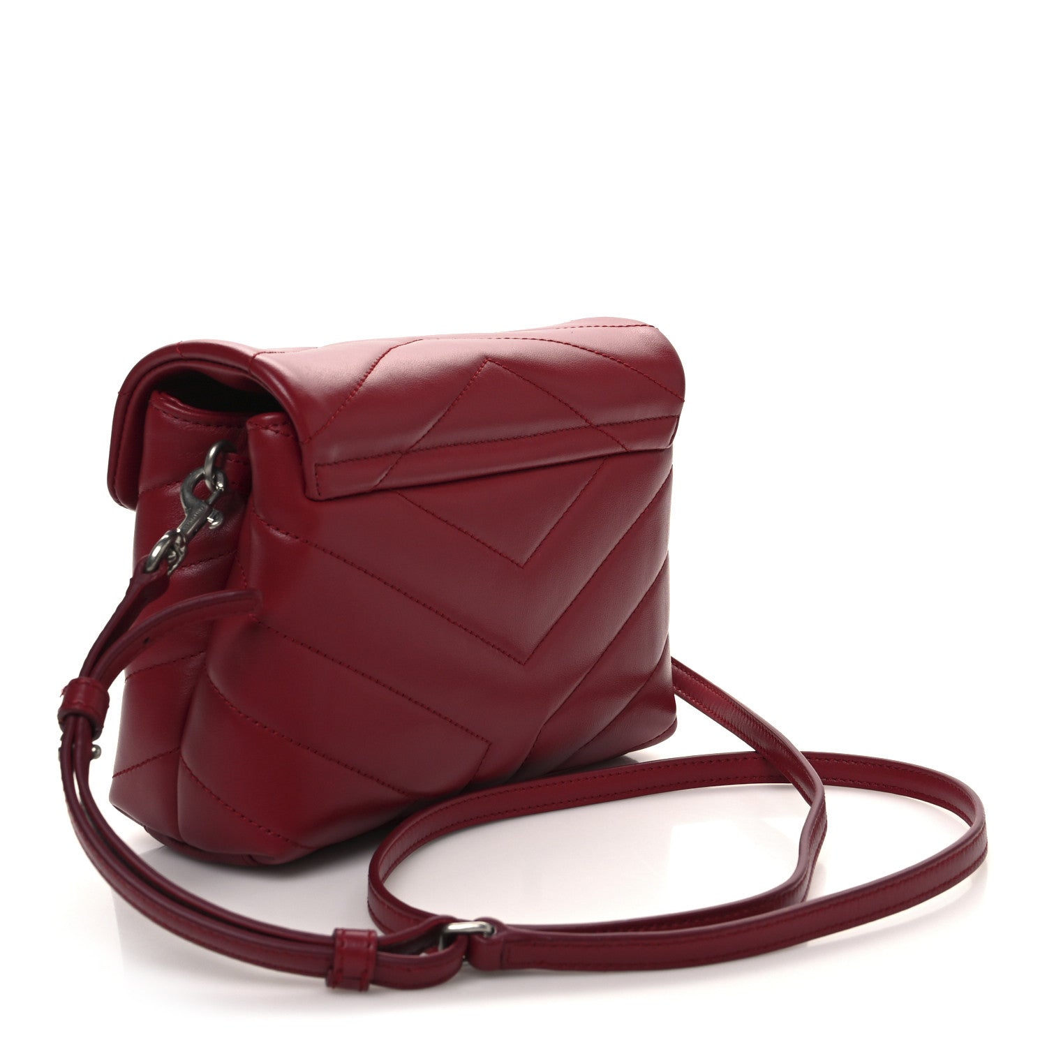Saint Laurent Calfskin Y Quilted Monogram Toy Loulou Crossbody Bag New Lipstick 3 of 11