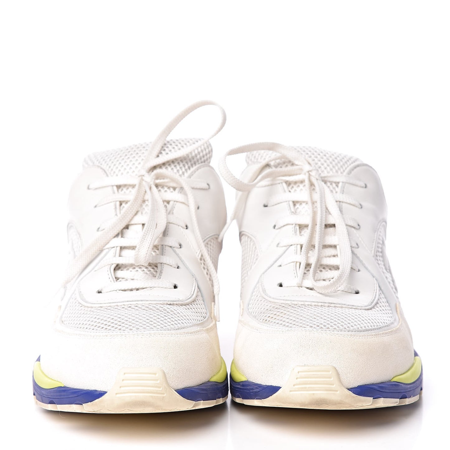 Calfskin Suede Fabric Mens Sneakers 44 White Blue Red