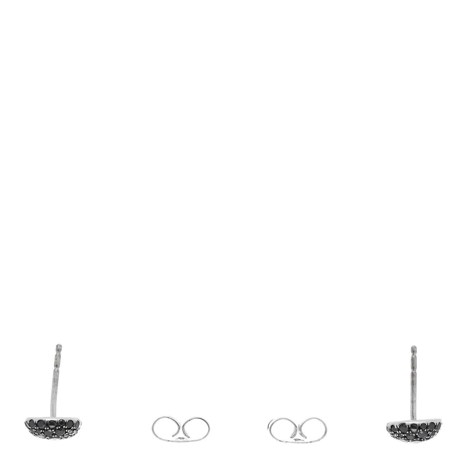 David Yurman 18K White Gold Black Diamond 8mm Cushion Stud Earrings 3 of 4