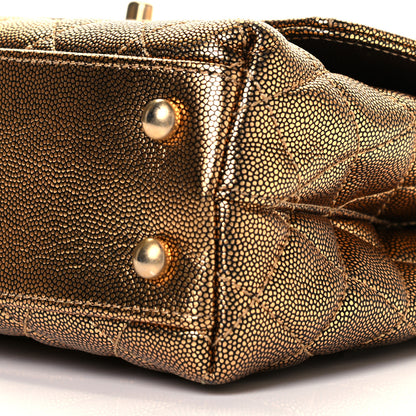 Chanel Metallic Caviar Quilted Mini Coco Handle Flap Gold 9 of 9