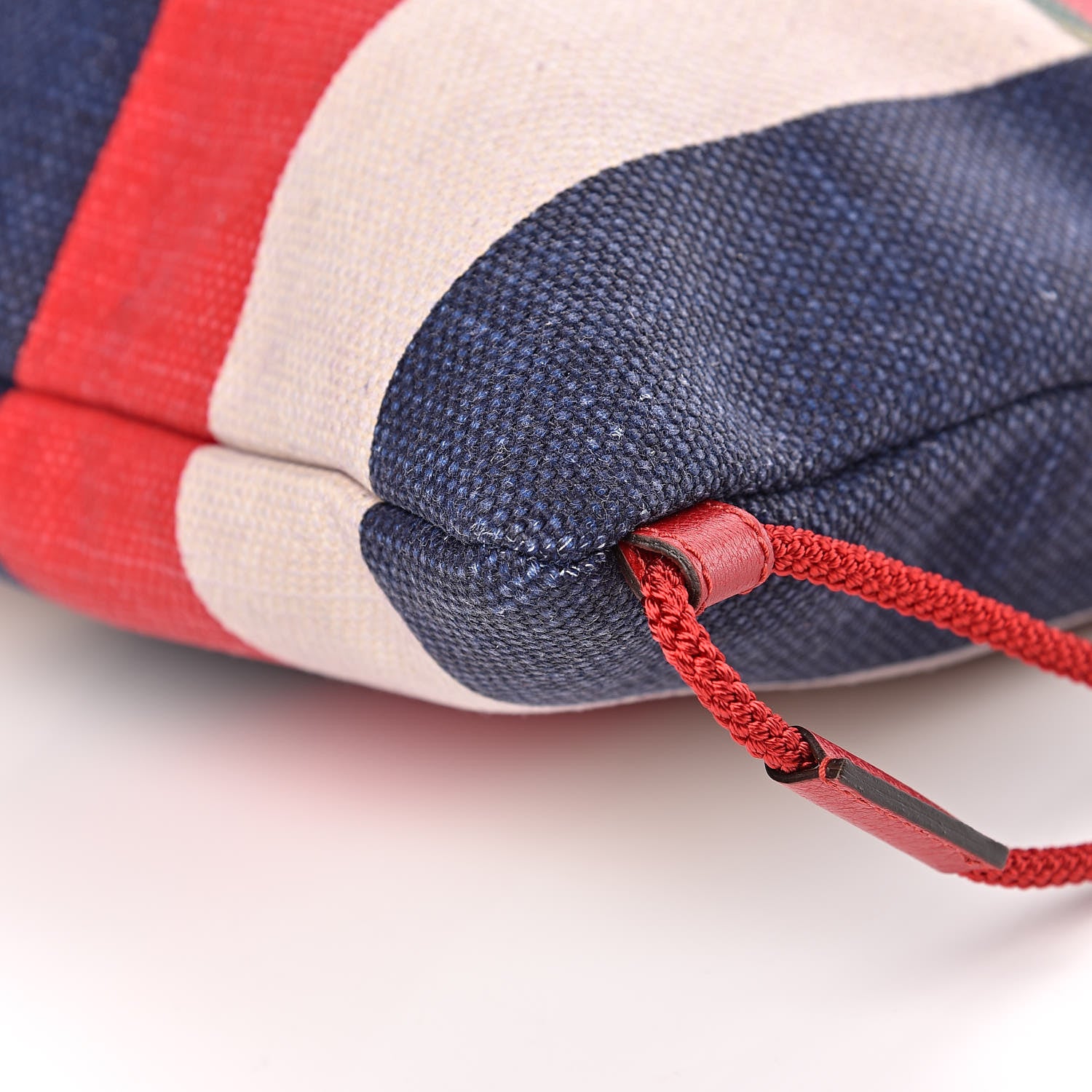 Gucci Canvas Logo Sylvie Stripe Drawstring Backpack Red 9 of 9