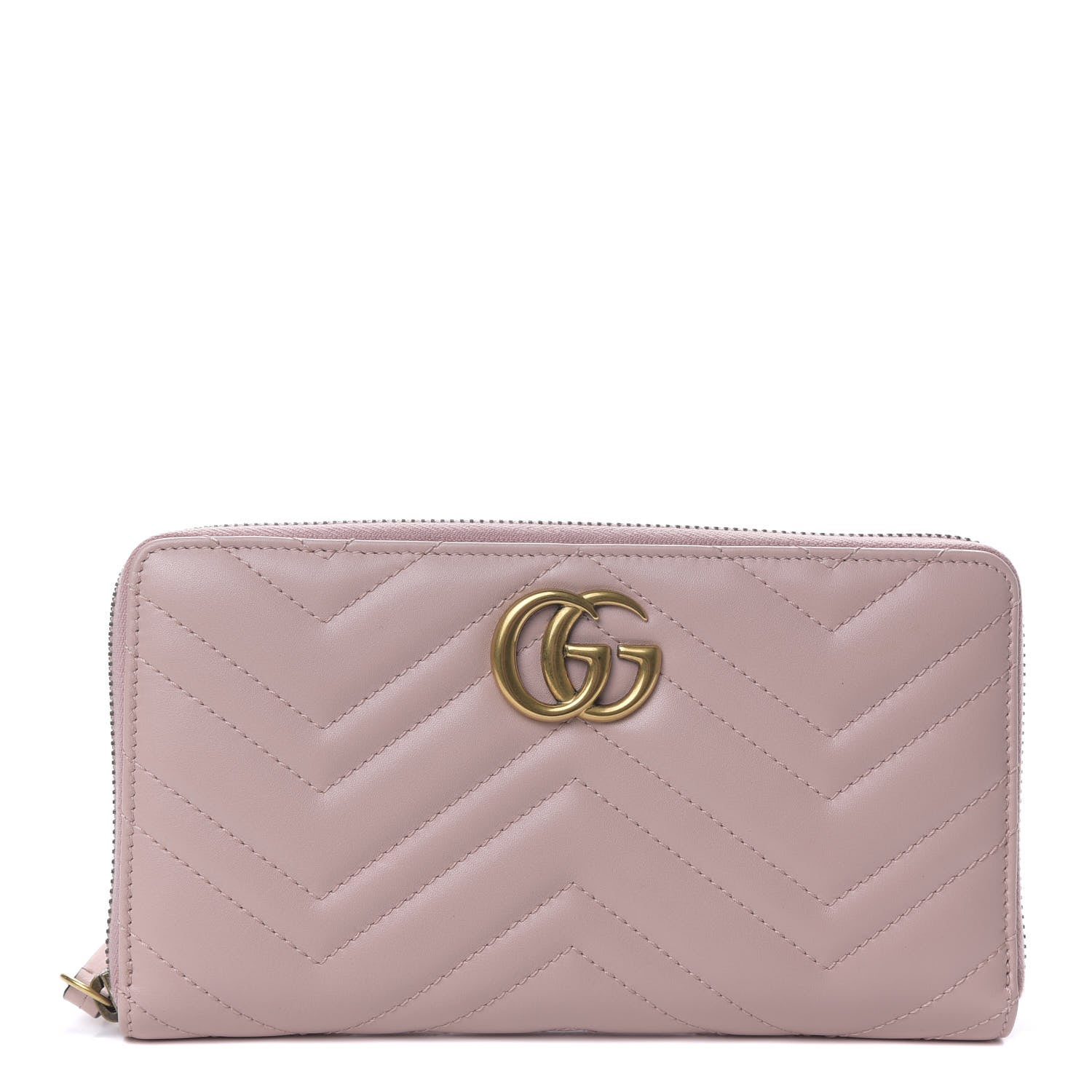 Gucci Calfskin Matelasse GG Marmont Zip Around Organizer Wallet Perfect Pink 1 of 7