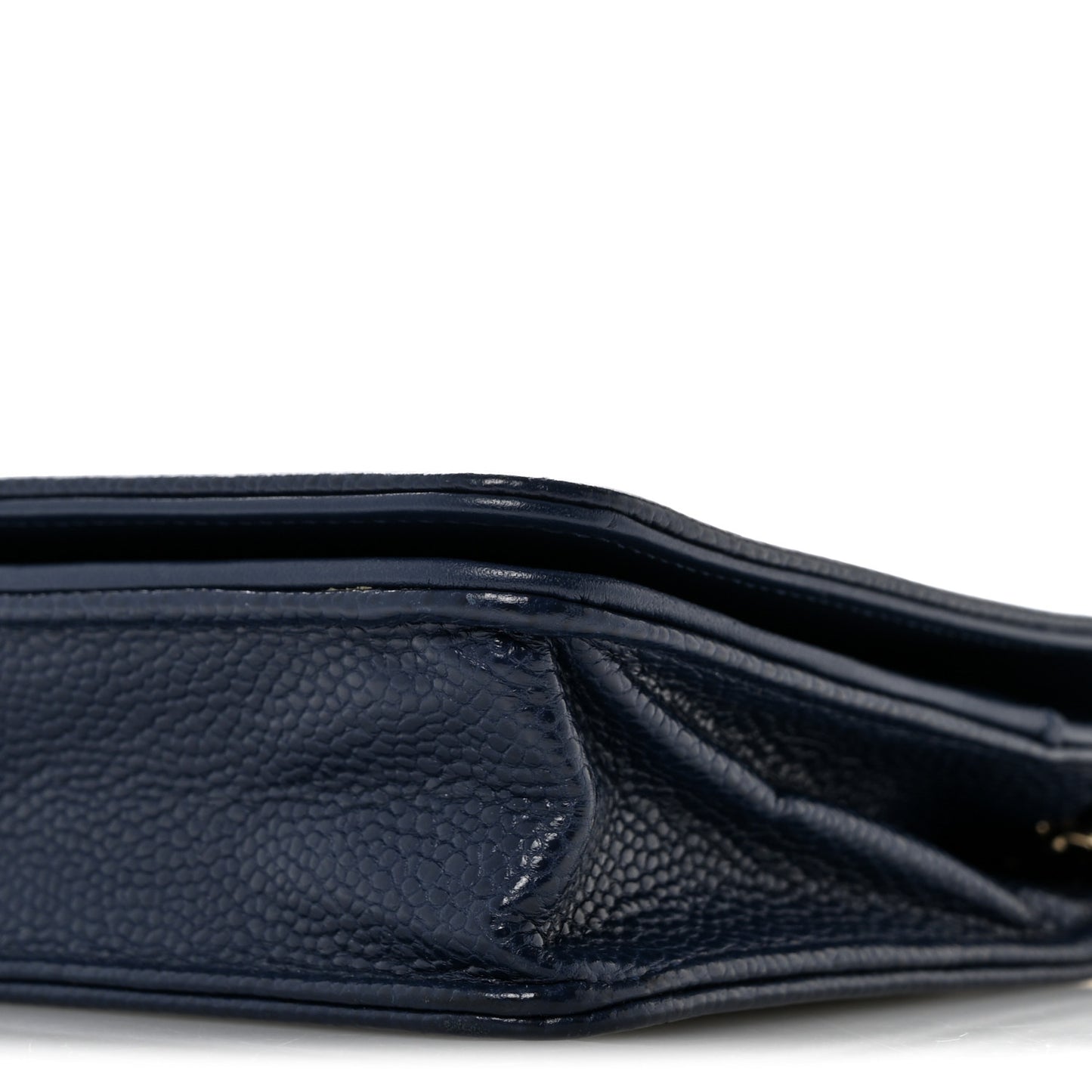 Caviar Quilted Boy Wallet On Chain WOC Navy