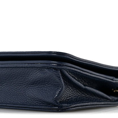 Chanel Caviar Quilted Boy Wallet On Chain WOC Navy 11 of 16