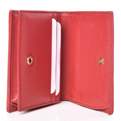 Gucci Calfskin Matelasse GG Marmont Card Case Hibiscus Red 5 of 8
