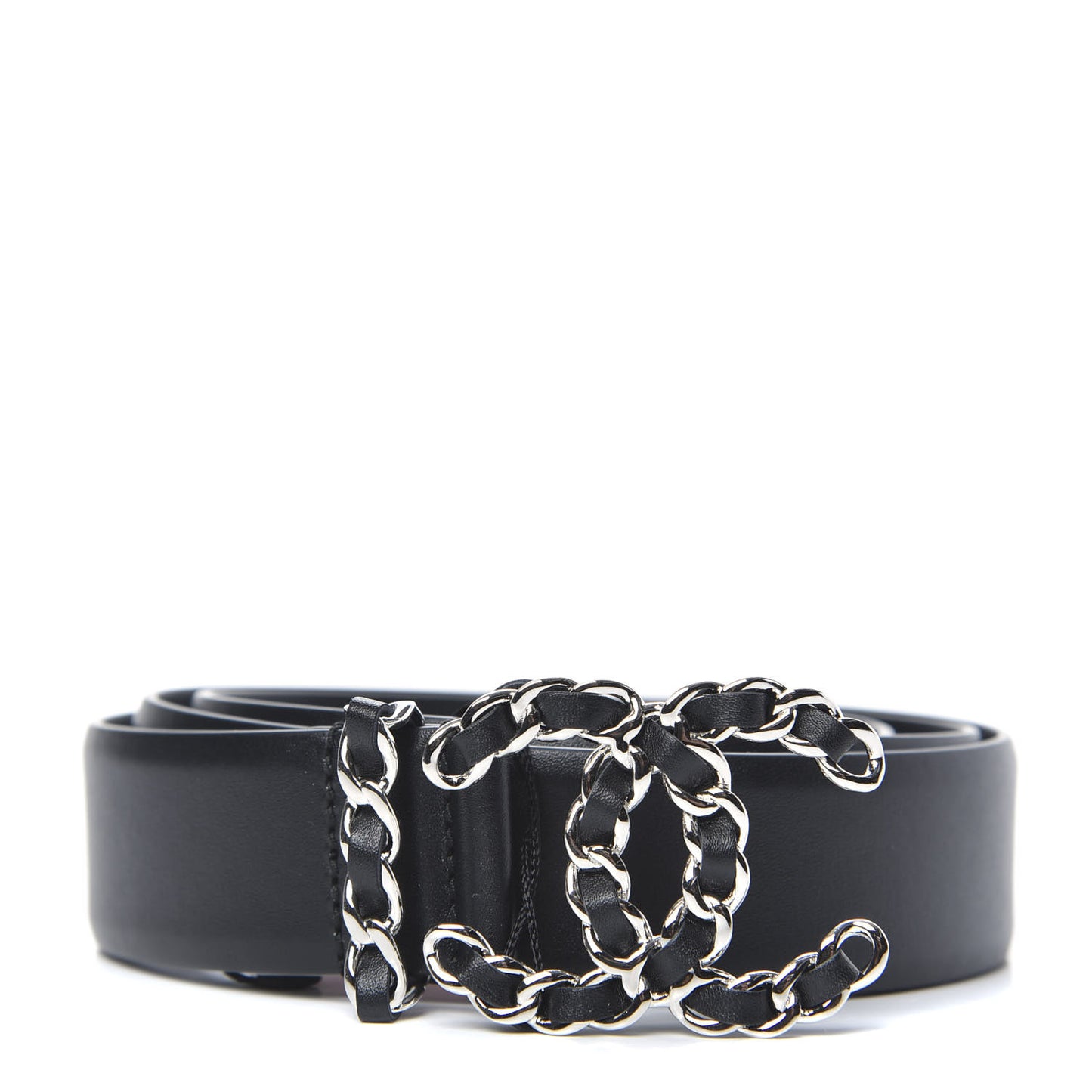 Calfskin CC Chain Belt 90 36 Black