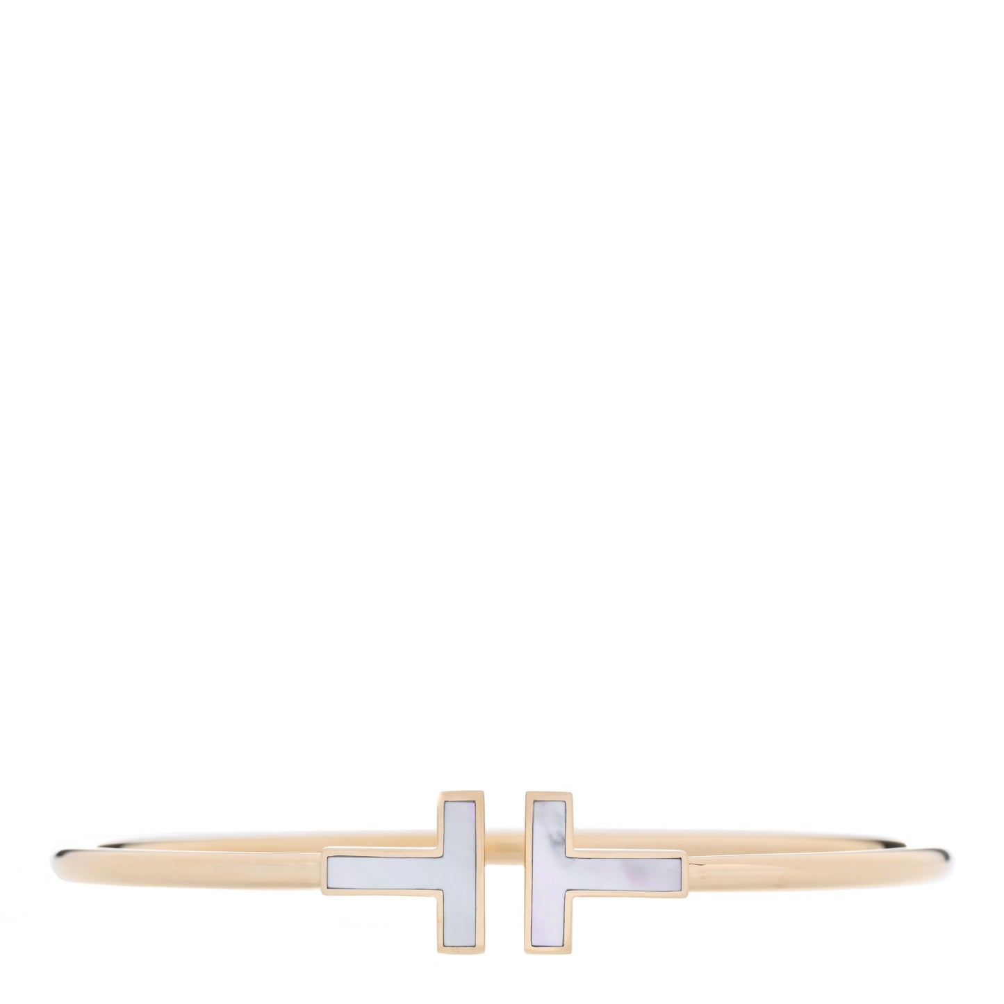 18K Yellow Gold Mother of Pearl T Wire Bracelet