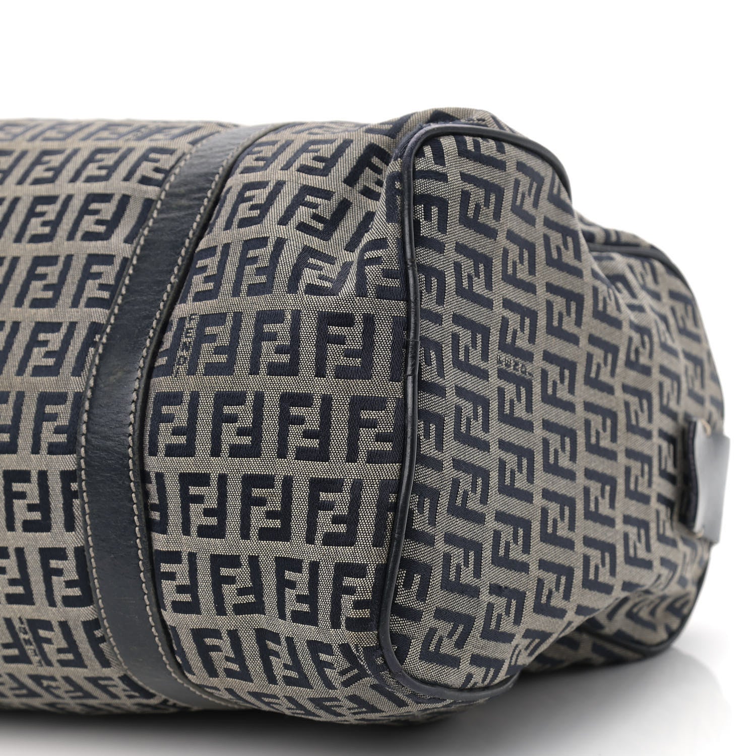 Fendi Zucchino Mini Boston Satchel Navy 8 of 11